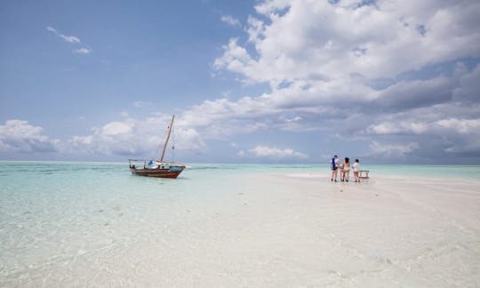 Zanzibar dhow boat rental sunset or snorkeling trip