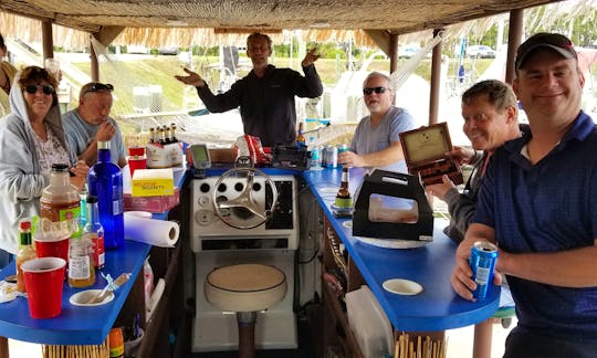 We don't even have to leave the dock to have a great time on the "Liki Tiki".