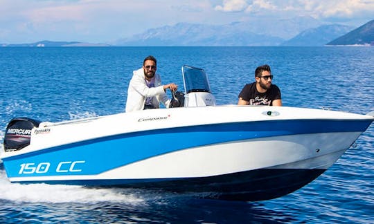 Rent Compass 150CC with Mercury 30hp four stroke engine! No license required!