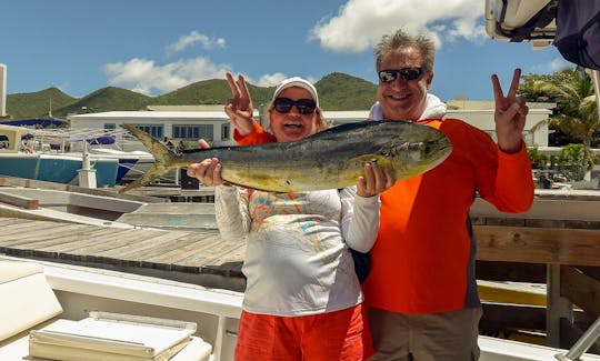 Happy customers with dinner in hand.