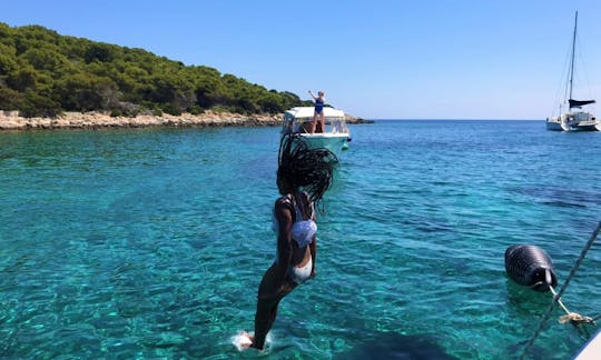 swimming from the boat