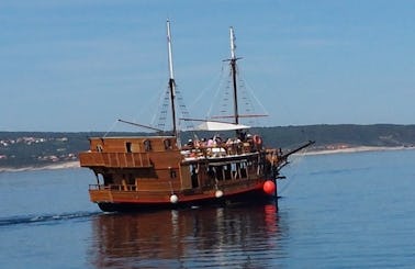 Full Day or only few hours Private Cruise on 80' Pirates Ship in the Adriatic sea