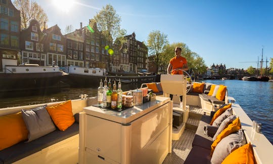 Rent the "Green Marine" Luxury Open Boat in Amsterdam