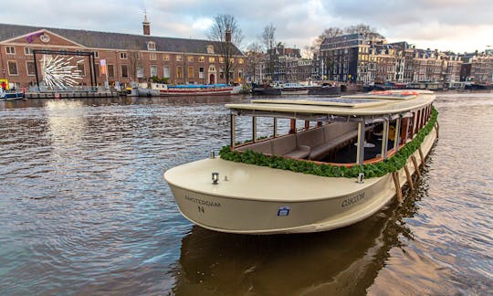 Classic saloon boat TITANIC in Amsterdam