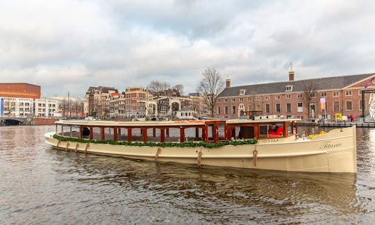 Classic saloon boat TITANIC in Amsterdam