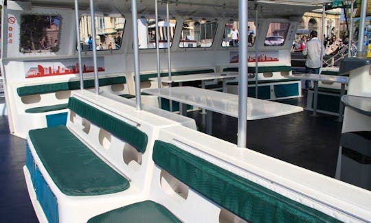 Large Catamaran for 100 People in Barcelona. Your event on board. Drinks, food