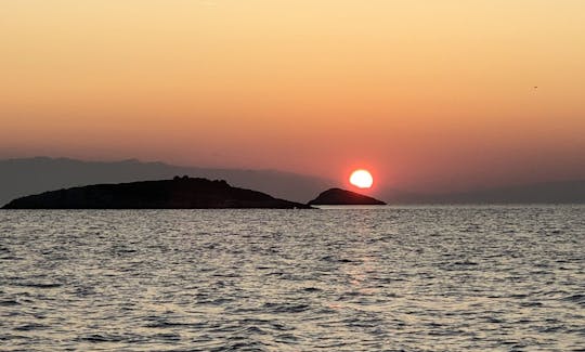 Relaxing fishing with troll in Trogir arhipelago, Croatia