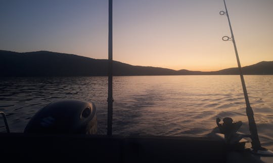 Relaxing fishing with troll in Trogir arhipelago, Croatia