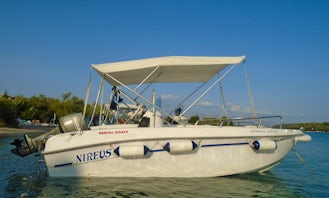 Rent the Nirefs 440 “Ionian 3” Powerboat in Perigiali and Enjoy Skorpios and nearby islands!