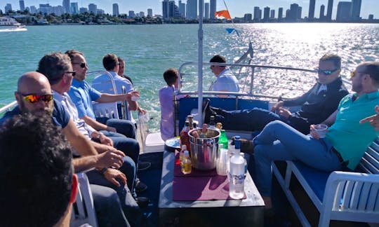 Enjoy a 40 ft Party Boat in Miami! Coast Guard Certified for up to  20 Passengers!