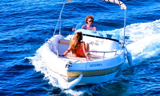 Aquamar Ericusa 550 | Deluxe Boat Hire in Loggos, Paxos | No license needed | GPS Safety System