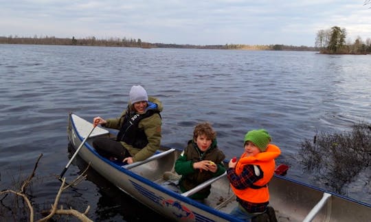 Canoe for rent in southern Sweden, lake Agunnaryd on great trail (kanotleden)