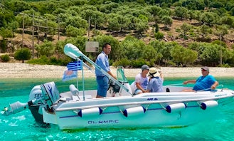 Private Island Tour with Captain in Spartochori onboard Olympic 490 powerboat!