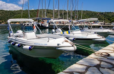 Tour the Islands! Rent 5 Person Olympic 490 Powerboat in Spartochori! No Boating License Required!