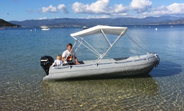 Motor Boat Rental Fun Yack 390 6hp in Campomoro, France