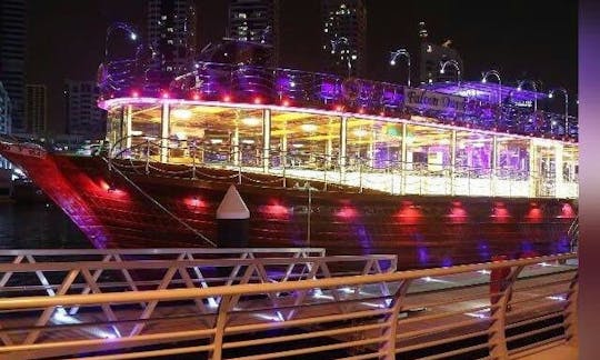 Traditional Dhow Boat in Dubai Marina