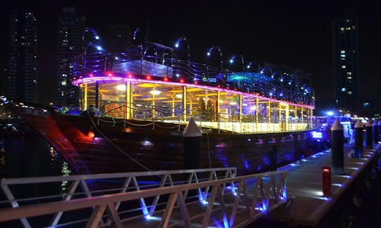 Traditional Dhow Boat in Dubai Marina