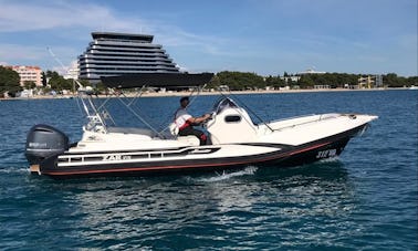 Hire ZAR Formenti 75 Plus Rigid Inflatable Boat in Tribunj - Bareboat and Skippered Options!