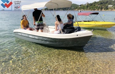 Rent this brand new boat for a day and explore Skiathos beaches!!