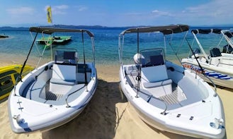 Rent a Boat(category B) without license,be a captain for a day and explore Ammouliani island!