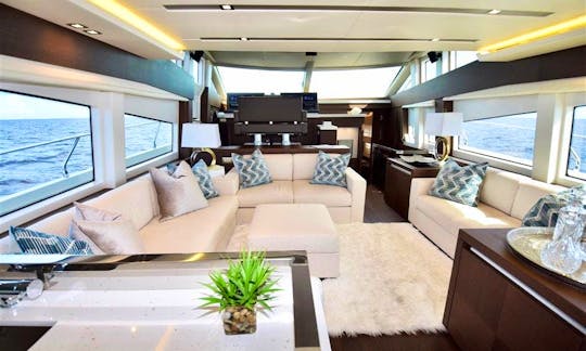 Luxury Prestige 75' Motor Yacht Rental in West Palm Beach, FL.