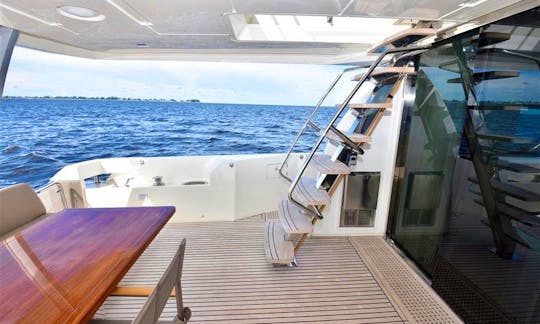 Luxury Prestige 75' Flybridge Power Mega Yacht Rental in West Palm Beach, FL.