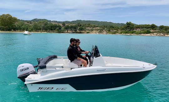 7person no license fast boat, Compass 165cc, Halkidiki