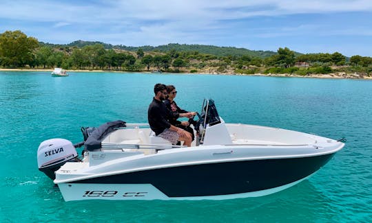 7person no license fast boat, Compass 168cc, Halkidiki