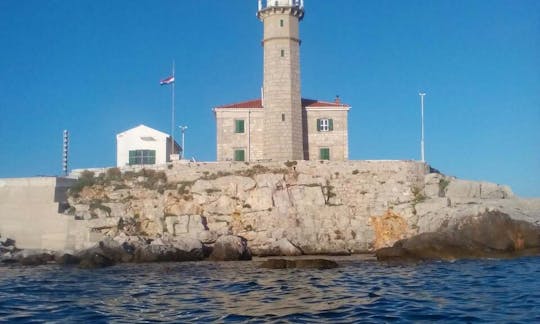 Family glas boat excursion for max. 11 people along the islands of Rovinj