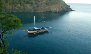 Location hebdomadaire de cabines en goélette avec climatisation incluse en pension complète (Fethiye-Göcek-Fethiye)