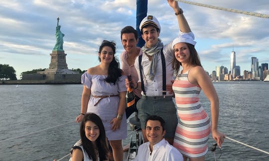 Sail New York's historic waterways aboard Water Music, a classic 40 foot yacht.