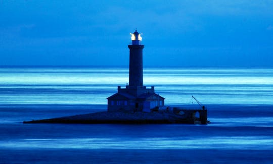 Along the adriatic coast there are beautiful lonely lighthouses