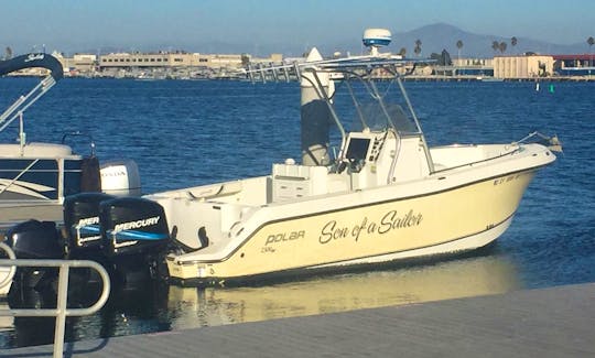Power-fishing on Polar 2300cc Dynasty Boat in San Diego, California