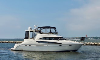 Chartered 459 Motor Yacht Rental Package in Great South Bay and Fire Island for Day And Sunset Trips