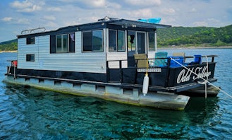 35' Custom Houseboat! Cruise Lake Travis to Hippy Hollow, Cypress Creek cove or Devils Cove