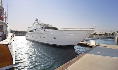 106' Trans World Mega Yacht Charter in Long Beach | Jet ski + Jacuzzi included!