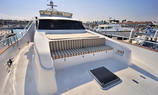 106' Trans World Mega Yacht Charter in Long Beach | Jet ski + Jacuzzi included!