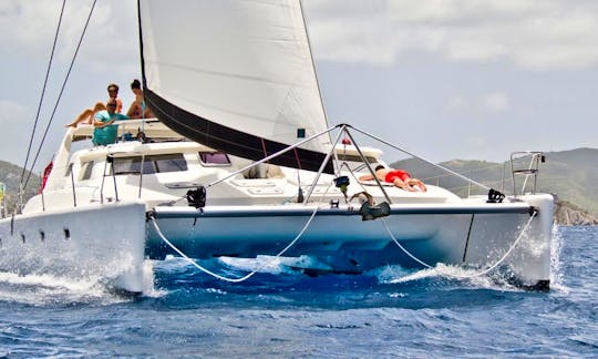 Full Day 50' Private Sailing Catamaran. Luxury, Beach and Snorkel. Departs Red Hook