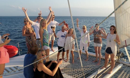 Full Day 50' Private Sailing Catamaran. Luxury, Beach/Snorkel. Departs Red Hook