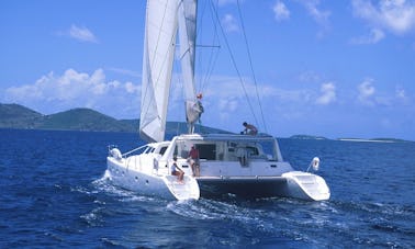 Full Day 50' Private Sailing Catamaran. Luxury, Beach/Snorkel. Departs Red Hook