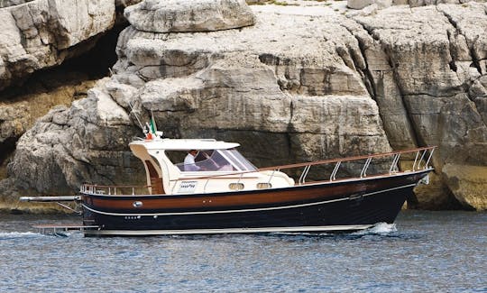 Book the 36 Hard Top Gozzo Boat Rental in Piano di Sorrento, Campania