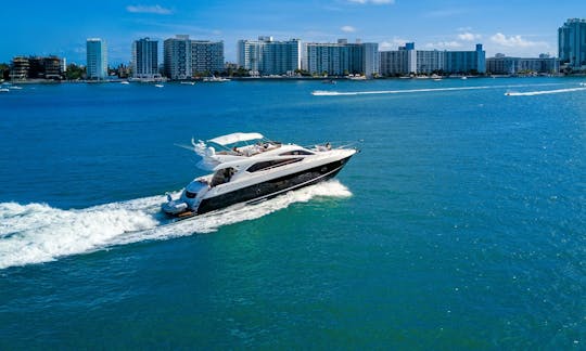 70' Sunseeker Manhattan Power Mega Yacht Charter in Miami Beach, Florida