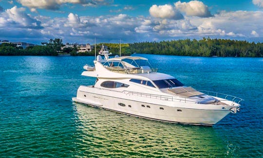 73' Ferretti Flybridge Power Mega Yacht Charter in Miami Beach, Florida
