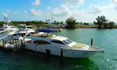 80' Ferretti Flybridge Power Mega Yacht Rental in Miami Beach