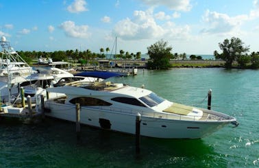 80' Ferretti Flybridge Power Mega Yacht Rental in Miami Beach