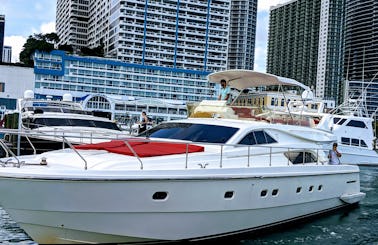 60ft Luxury Motor Yacht with a Flybridge in Miami!
