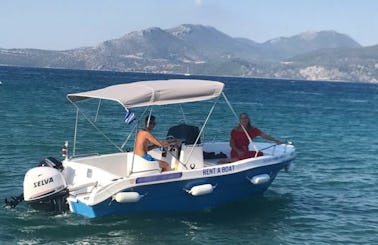 No License Required To Rent This 60 Hp Powered 7 Persons Powerboat in Nikiana, Greece