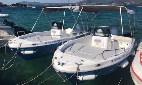 No License Required To Rent This 60 Hp Powered 7 Persons Powerboat in Nikiana, Greece