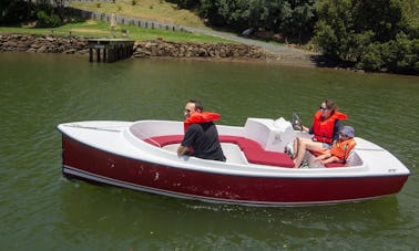 Novo barco elétrico de 7 lugares para alugar no rio Kerikeri