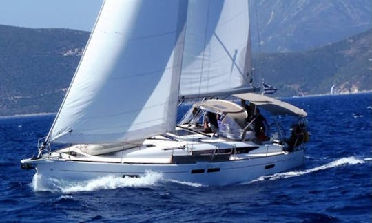 Jeanneau Sun Odyssey 479 (2016/10 pessoas) iate rápido de Kos para navegar pelas ilhas do mar Egeu, Grécia